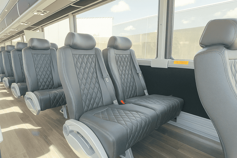 interior of St Peters Charter Bus charter bus