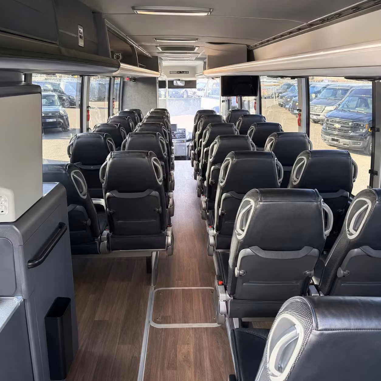 keep large travel groups together with a charter bus to the airport
